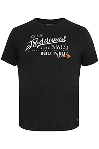 Blend BT Doppler Shirt Herren Big & Tall mit Print T-Shirt mit Aufdruck Große Größen bis 6XL aus 100% Baumwolle, Größe:3XL, Farbe:Black (194007) von b BLEND