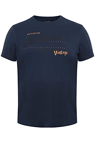 Blend BT Doppler Shirt Herren Big & Tall mit Print T-Shirt mit Aufdruck Große Größen bis 6XL aus 100% Baumwolle, Größe:3XL, Farbe:Mood Indigo (194025) von b BLEND