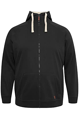 Blend BT Speedy Sweatjacke Herren Big & Tall Kapuzenjacke Hoodie mit Kapuze Große Größen bis 6XL mit seitlichen Eingrifftaschen, Größe:4XL, Farbe:Black (194007) von b BLEND