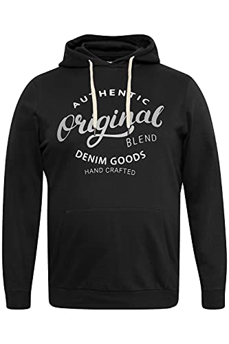 Blend BT Tobias Hoodie Herren Big & Tall Kapuzenpullover Vintage Pullover mit Kapuze Große Größen bis 6XL, Größe:3XL, Farbe:Black (194007) von b BLEND