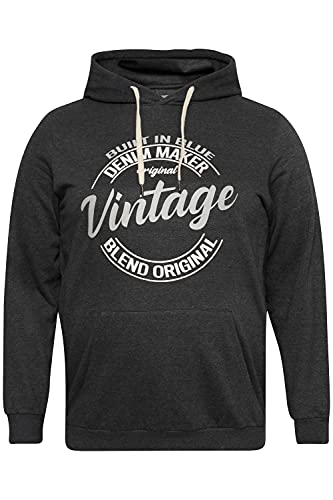 Blend BT Tobias Hoodie Herren Big & Tall Kapuzenpullover Vintage Pullover mit Kapuze Große Größen bis 6XL, Größe:4XL, Farbe:Charcoal Mix (200278) von b BLEND