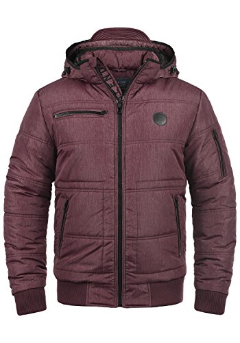Blend Boris Herren Winter Jacke Steppjacke Winterjacke gefüttert mit Stehkragen und Abnehmbarer Gefütterter Kapuze, Größe:3XL, Farbe:Wine Red (73812) von b BLEND