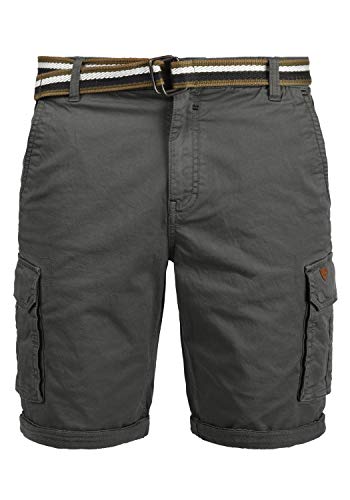 Blend Brian Herren Cargo Shorts Bermuda Kurze Hose Mit Gürtel Regular Fit, Größe:M, Farbe:Granite (70147) von b BLEND