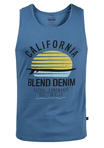 Blend Cali Herren Tank Top Sport-Shirt Muscle-Shirt mit Print, Größe:S, Farbe:Federal Blue (74001) von b BLEND