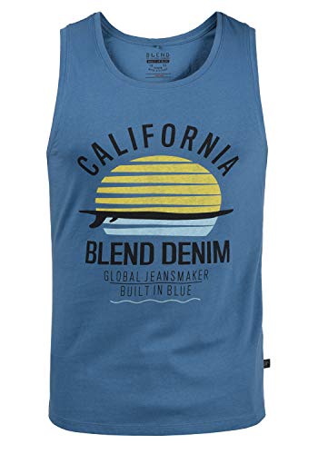 Blend Cali Herren Tank Top Sport-Shirt Muscle-Shirt mit Print, Größe:XL, Farbe:Federal Blue (74001) von b BLEND