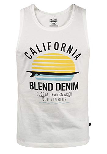 Blend Cali Herren Tank Top Sport-Shirt Muscle-Shirt mit Print, Größe:XXL, Farbe:Offwhite (70005) von b BLEND