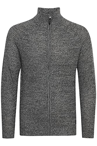 Blend Carmelo Herren Strickjacke Cardigan Grobstrick mit Stehkragen, Größe:3XL, Farbe:Charcoal Mix (200278) von b BLEND