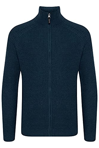 Blend Carmelo Herren Strickjacke Cardigan Grobstrick mit Stehkragen, Größe:L, Farbe:Dress Blues (194024) von b BLEND