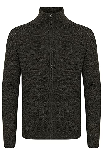 Blend Carmelo Herren Strickjacke Cardigan Grobstrick mit Stehkragen, Größe:M, Farbe:Black (194007) von b BLEND