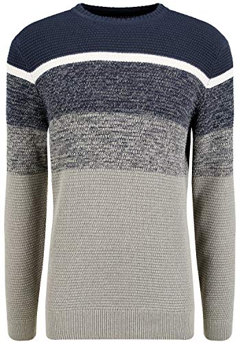 Blend Cedro Herren Strickpullover Grobstrick Pullover mit Rundhalsausschnitt, Größe:XXL, Farbe:Dress Blues (194024) von b BLEND