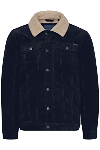 BLEND Fernando Herren Übergangsjacke Cordjacke Herrenjacke Jacke mit Kunst-Teddyfell am Kragen aus 100% Baumwolle, Größe:XL, Farbe:Dress Blues (194024) von b BLEND