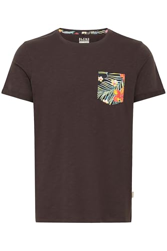 Blend Florens Herren T-Shirt Kurzarm Shirt mit Print und Rundhalsausschnitt, Größe:XL, Farbe:Phantom Grey (70010) von b BLEND