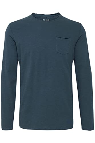 Blend Herren 20703060 Langarmshirt, Blau (Midnight Blue 74636), XX-Large (Herstellergröße: XXL) von b BLEND