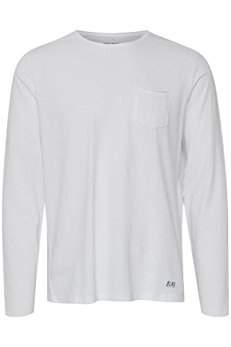 Blend Herren 20703060 Langarmshirt, Weiß (White 70002), Large (Herstellergröße: L) von b BLEND