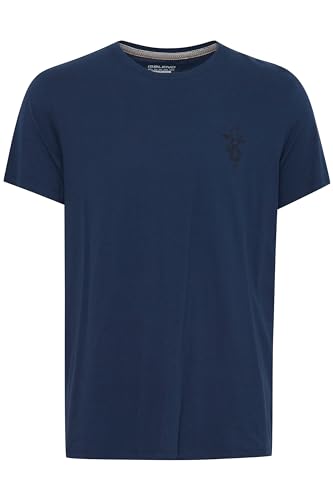 Blend Herren T-Shirt Shirt Rundhals 100% Baumwolle Regular fit, Größe:XXL, Farbe:Dress Blues (194024) von b BLEND