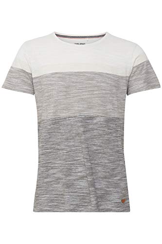 Blend Jakob Herren T-Shirt Kurzarm Shirt mit Colorblockmuster und Rundhalsausschnitt aus 100% Baumwolle, Größe:S, Farbe:Egret (110103) von b BLEND