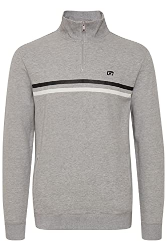 Blend Jannes Troyer Herren Sweatshirt Pullover Sweater mit Stehkragen aus 100% Baumwolle, Größe:L, Farbe:Stone Mix (200274) von b BLEND