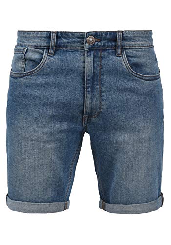 Blend BHJoel Herren Jeans Shorts Kurze Denim Hose mit leichtem Stretchanteil 5-Pocket-Form Baumwollmischung Regular fit, Größe:S, Farbe:Denim Lightblue (76200) von b BLEND