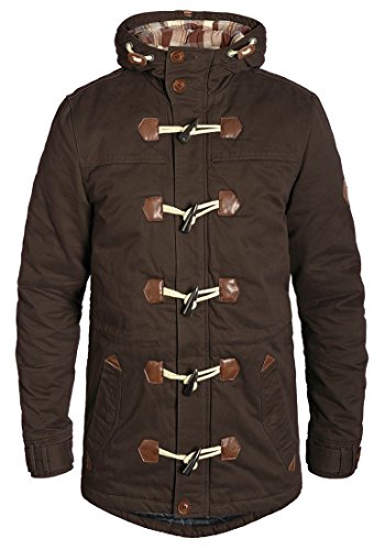 Blend Kenthon Herren Winter Jacke Parka Dufflecoat Mantel lange Winterjacke gefüttert mit Hochabschließendem Kragen aus 100% Baumwolle, Größe:M, Farbe:Coffee Brown (75103) von b BLEND