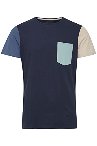 Blend Lamberto Herren T-Shirt Kurzarm Shirt aus 100% Baumwolle, Größe:XXL, Farbe:Dress Blues (194024) von b BLEND