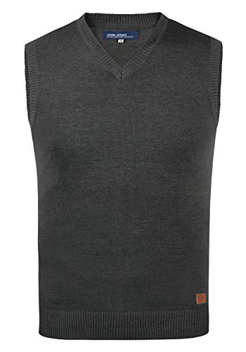 Blend Larsson Herren Pullunder Strickweste Feinstrick mit V-Ausschnitt, Größe:L, Farbe:Charcoal (70818) von b BLEND