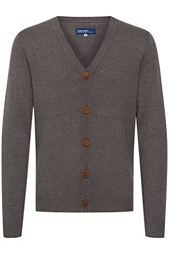 Blend Lennard Herren Strickjacke Cardigan Feinstrick Mit V-Ausschnitt und Knopfleiste, Größe:S, Farbe:Pewter Mix (70817) von b BLEND