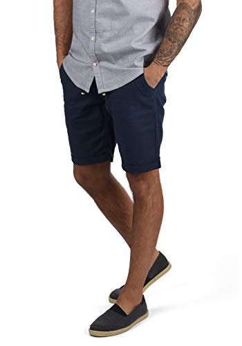 Blend Lias Herren Leinenshorts Kurze Leinenhose Bermuda Regular Fit, Größe:3XL, Farbe:Navy (70230) von b BLEND