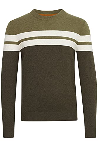 Blend Narius Herren Strickpullover Feinstrick Pullover mit Rundhalsausschnitt aus 100% Baumwolle, Größe:L, Farbe:Deep Depths (190413) von b BLEND