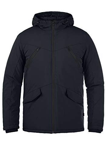 BLEND BHOmar Herren Winterjacke Herrenjacke Jacke mit Kapuze und hochabschließendem Kragen, Größe:L, Farbe:Dark Navy (194013) von b BLEND