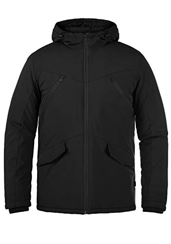 BLEND BHOmar Herren Winterjacke Herrenjacke Jacke mit Kapuze und hochabschließendem Kragen, Größe:M, Farbe:Black (194007) von b BLEND