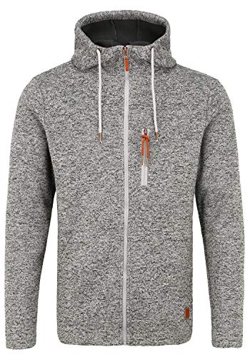 BLEND Pinheiro Herren Fleecejacke Sweatjacke Jacke mit Kapuze, Größe:L, Farbe:Pewter Mix (200277) von b BLEND