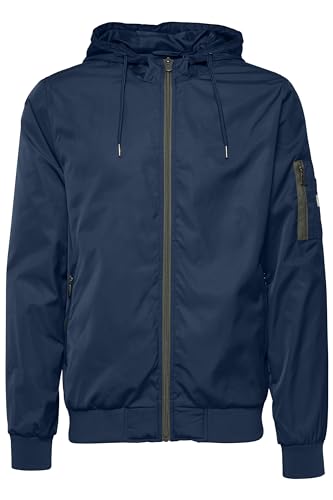 Blend BHRazy Herren Übergangsjacke Herrenjacke Jacke mit Kapuze Reißverschlusstaschen Kordelzug Regular fit, Größe:2XL, Farbe:Mood Indigo (74648) von b BLEND