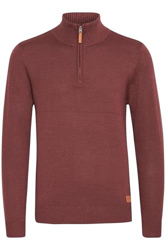 Blend Robin Herren Strickpullover Troyer Feinstrick Pullover Mit Stehkragen Und Reißverschluss, Größe:3XL, Farbe:Andorra Red (73811) von b BLEND