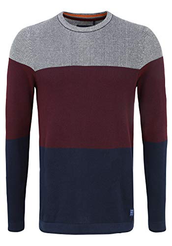 Blend Sabino Herren Strickpullover Feinstrick Pullover mit Rundhalsausschnitt, Größe:XXL, Farbe:Dress Blues (194024) von b BLEND