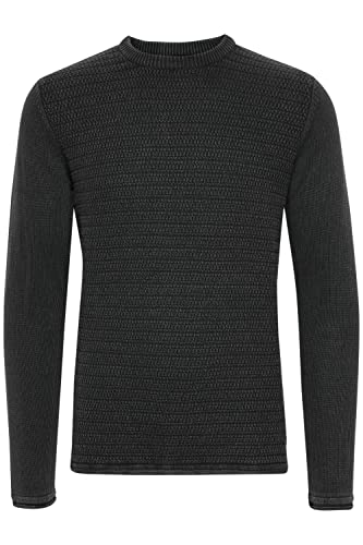 Blend Taavi Herren Strickpullover Grobstrick Pullover aus 100% Baumwolle, Größe:L, Farbe:Phantom Grey (194205) von b BLEND