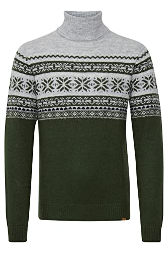 Blend BHTjesse Herren Rollkragenpullover Pullover mit Rollkragen Norwegermuster Rippbündchen Regular fit, Größe:L, Farbe:Deep Depths (190413) von b BLEND