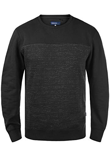 Blend Tok Herren Sweatshirt Pullover Pulli mit Rundhalsausschnitt, Größe:S, Farbe:Black (194007) von b BLEND