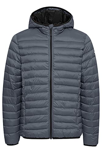 BLEND BHWito Herren Steppjacke Übergangsjacke Jacke leicht wattiert mit Kapuze Reißverschlusstaschen Regular fit, Größe:2XL, Farbe:Iron Gate (193910) von b BLEND