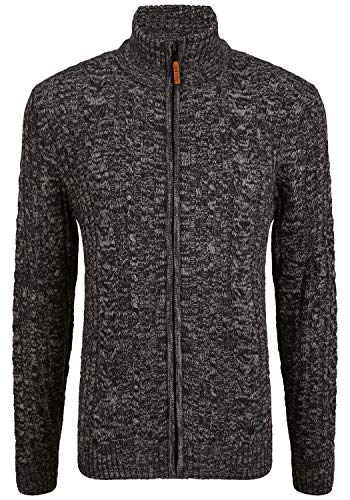 Blend Zoltem Herren Strickjacke Cardigan Grobstrick Troyer, Größe:L, Farbe:Black (194007) von b BLEND