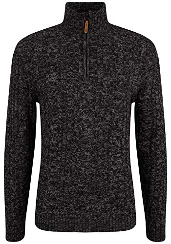 Blend Zotem Herren Strickpullover Troyer Grobstrick Pullover, Größe:L, Farbe:Black (194007) von b BLEND