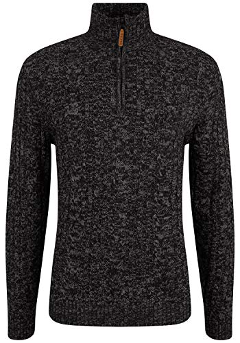 Blend Zotem Herren Strickpullover Troyer Grobstrick Pullover, Größe:L, Farbe:Black (194007) von b BLEND