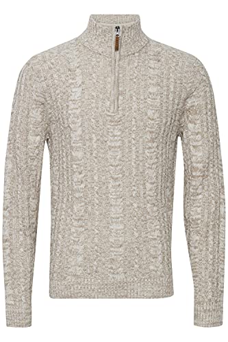 Blend Zotem Herren Strickpullover Troyer Grobstrick Pullover, Größe:L, Farbe:Bone White (120105) von b BLEND