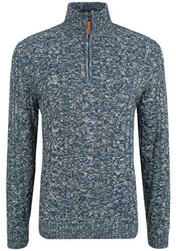 Blend Zotem Herren Strickpullover Troyer Grobstrick Pullover, Größe:L, Farbe:Dress Blues (194024) von b BLEND