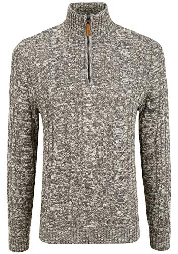 Blend Zotem Herren Strickpullover Troyer Grobstrick Pullover, Größe:L, Farbe:Pewter Mix (200277) von b BLEND