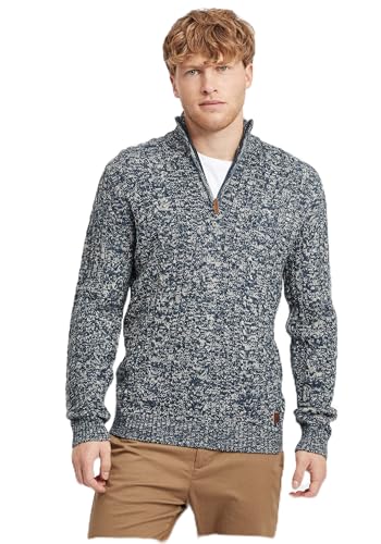 Blend Zotem Herren Strickpullover Troyer Grobstrick Pullover, Größe:XL, Farbe:Dress Blues (194024) von b BLEND