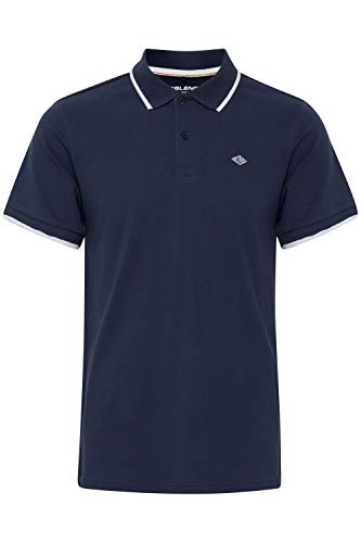 b BLEND Alsek Herren Poloshirt Polohemd T-Shirt mit Polokragen und Knöpfen, Größe:L, Farbe:Dress Blues (194024) von b BLEND