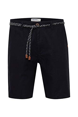 Blend BHMennok Herren Leinenshorts Kurze Leinenhose Bermuda mit Gürtel Regular fit, Größe:L, Farbe:Black (70155) von b BLEND