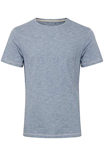 b BLEND Muddy Herren T-Shirt aus Baumwolle Kurzarm Shirt meliert mit Rundhalsausschnitt, Größe:M, Farbe:Moonlight Blue (184027) von b BLEND