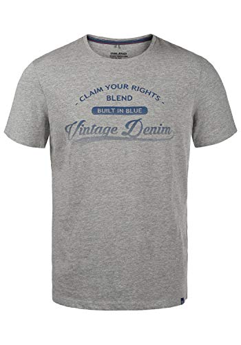 b BLEND Pillo Herren T-Shirt Kurzarm Shirt mit Print und Rundhalsausschnitt, Größe:XXL, Farbe:Stone Mix (200274) von b BLEND