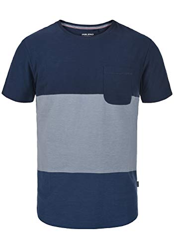 b BLEND Sebastian Herren T-Shirt Kurzarm Shirt mit Rundhalsausschnitt aus 100% Baumwolle, Größe:L, Farbe:Dress Blues (194024) von b BLEND